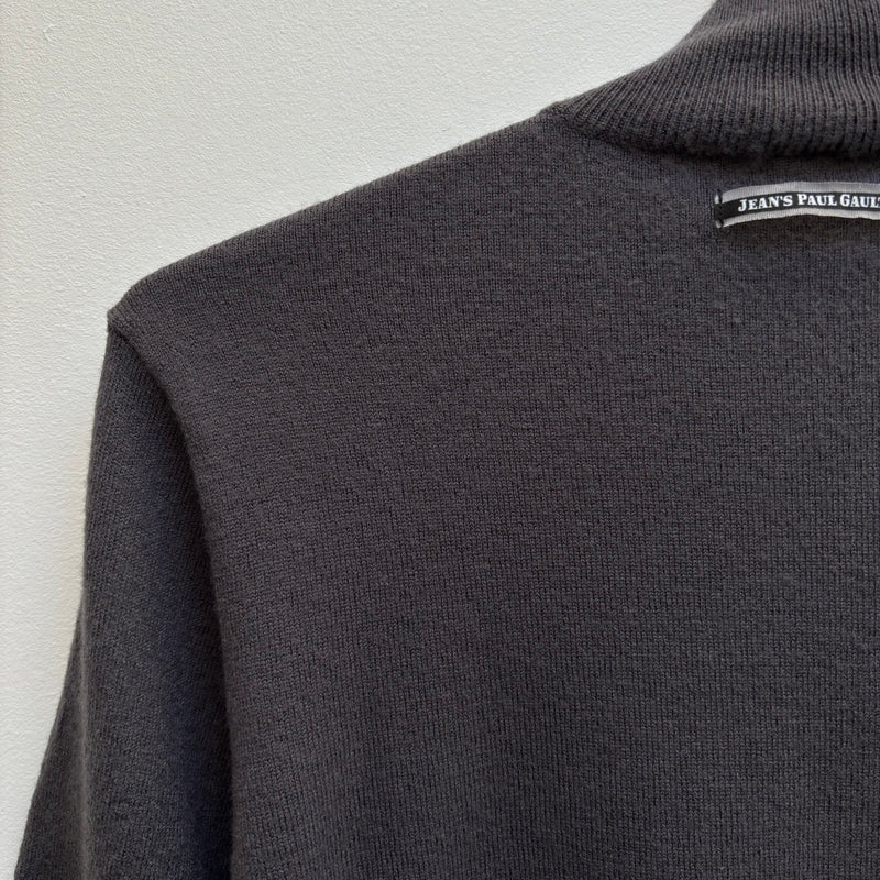Jean Paul Gaultier Knit Zip Up Turtleneck Sweater