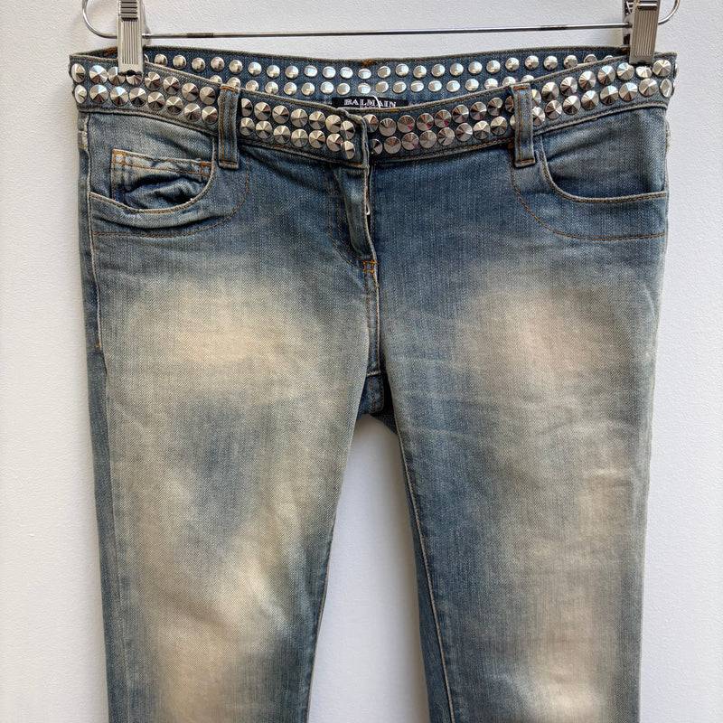 FW11 Balmain Studded Low Rise Skinny Jeans