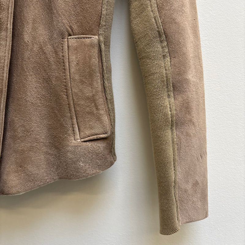 Damir Doma Suede & Fur Beige Moto Jacket