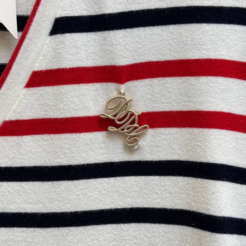 DSquared2 Striped V- Neck Top