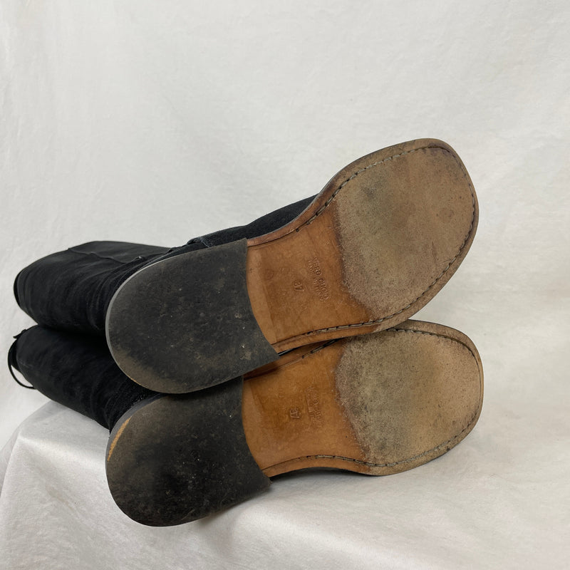 Ann Demeulemeester Suede Riding Boots