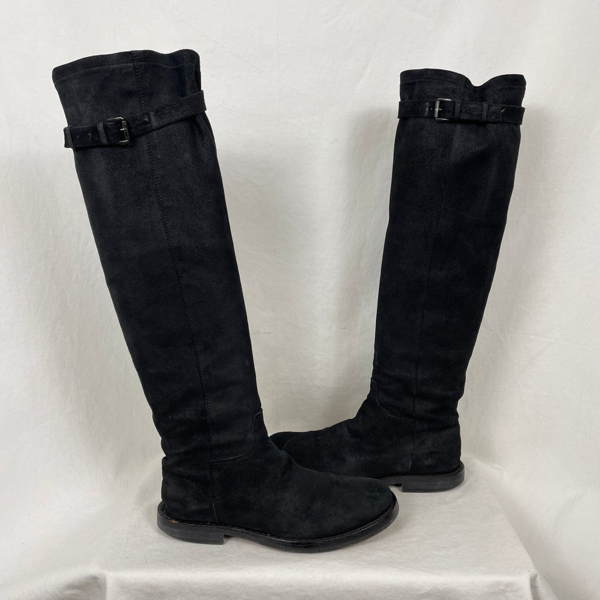 靴 Ann Demeulemeester Suede Long Boots Ann Demeulemeester Suede Riding Boots – Boketto