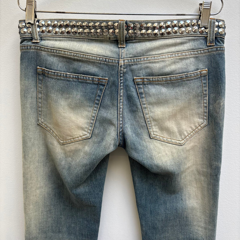 FW11 Balmain Studded Low Rise Skinny Jeans