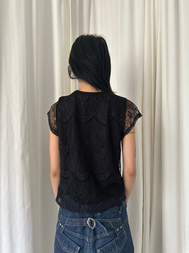 Hysteric Glamour Lace Layer T-Shirt