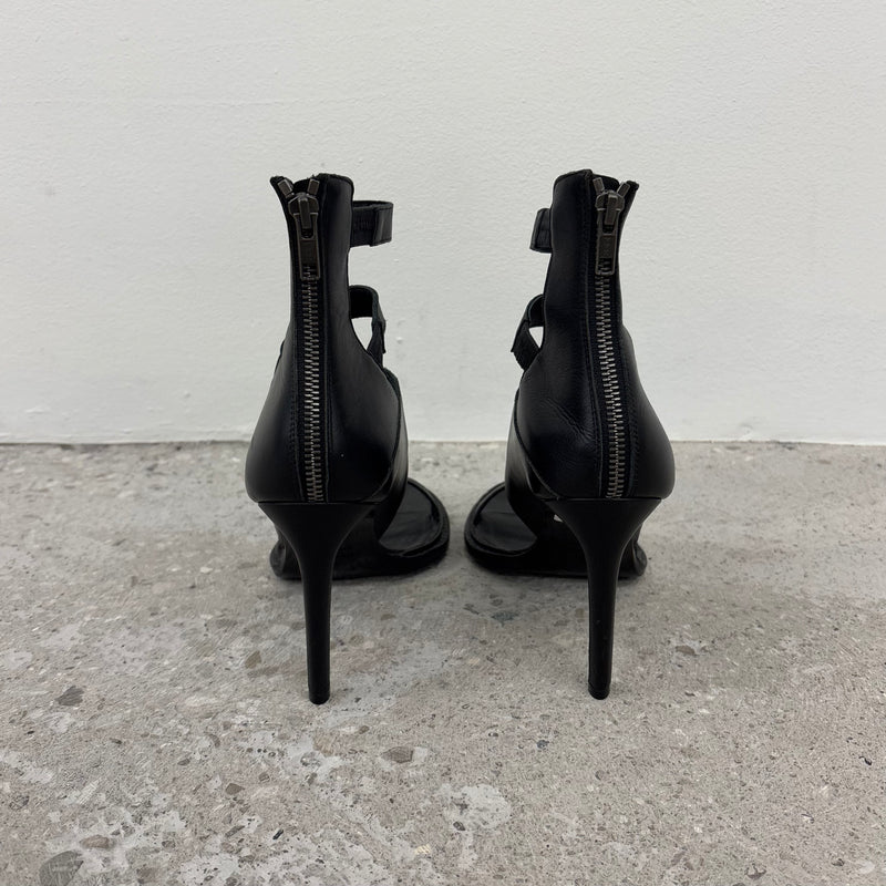 Helmut Lang Strap Leather Sandal Heels