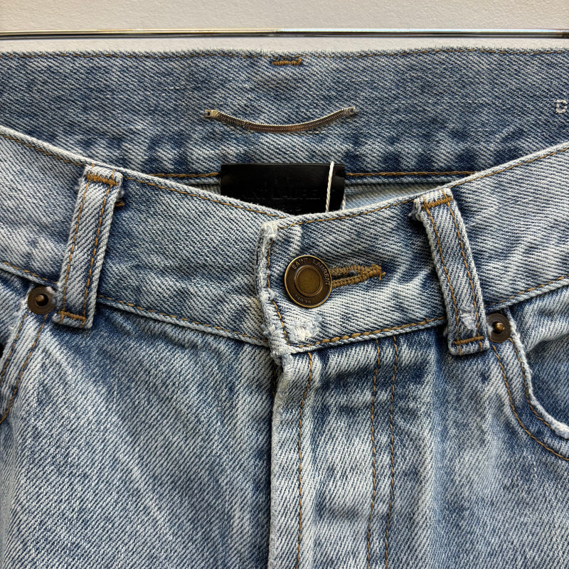 SS21 Yves Saint Laurent Bootleg Light Wash Jeans (altered)