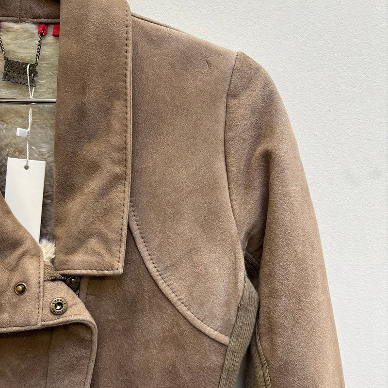 Damir Doma Suede & Fur Beige Moto Jacket