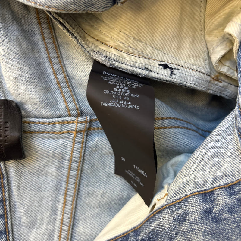 SS21 Yves Saint Laurent Bootleg Light Wash Jeans (altered)