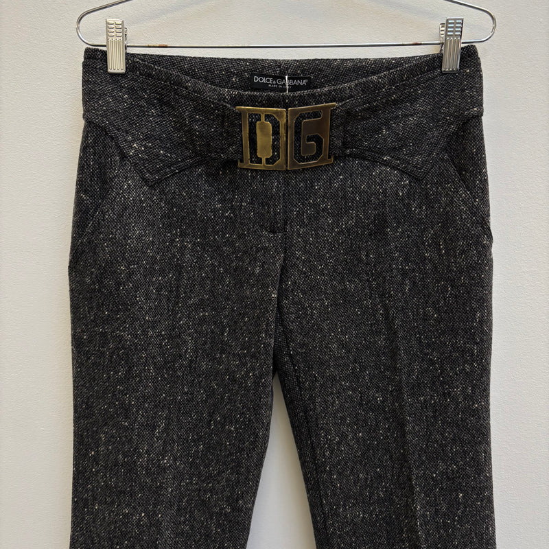 00s Dolce & Gabbana Low Rise Tweed Pants