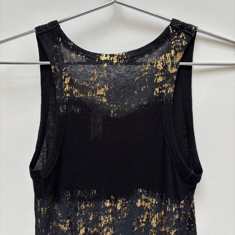 Haider Ackermann Gold Ribbed Tank Top