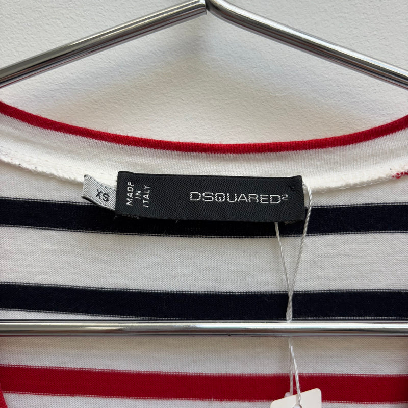 DSquared2 Striped V- Neck Top