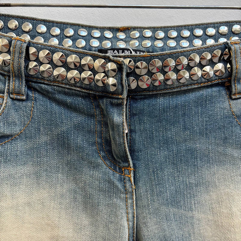 FW11 Balmain Studded Low Rise Skinny Jeans