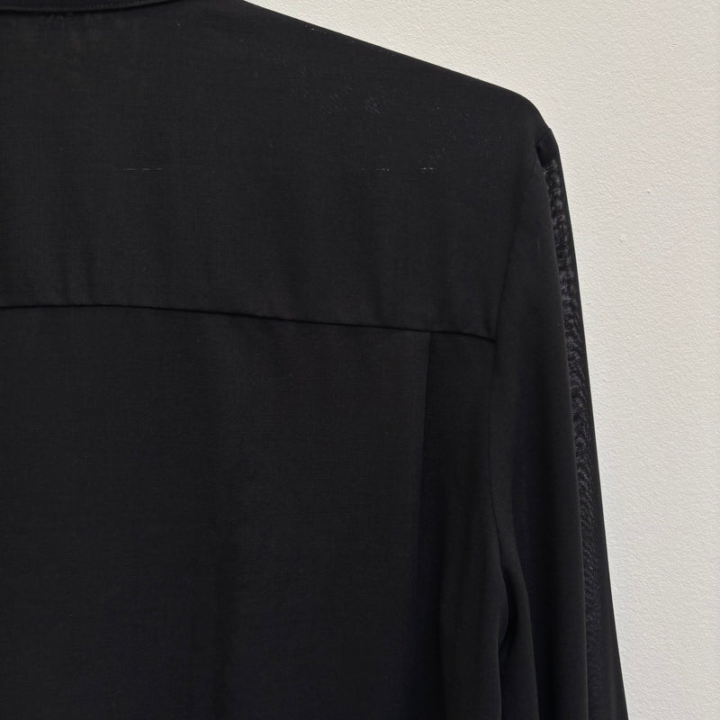 90s Hussein Chalayan Deconstructed Mesh Blouse
