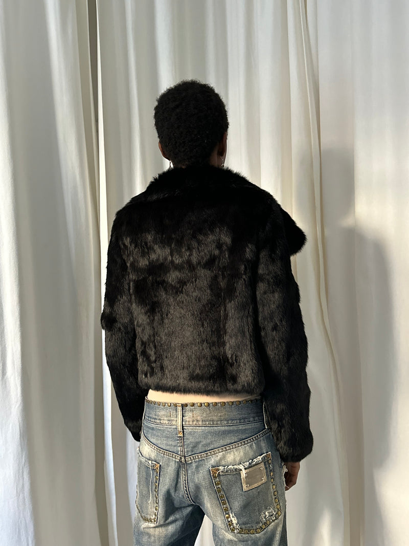 00s Barbie Rabbit Fur Cropped Jacket