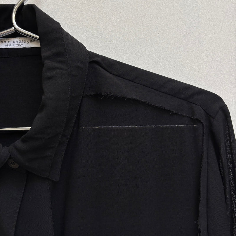 90s Hussein Chalayan Deconstructed Mesh Blouse