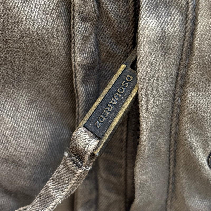 Dsquared2 Brown Waxed Pocketed Military Jacket