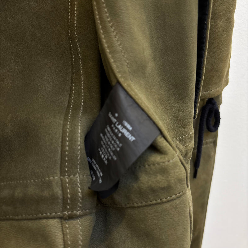FW16 Yves Saint Laurent Suede Leather Military Jacket