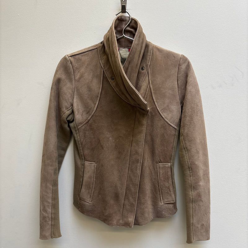 Damir Doma Suede & Fur Beige Moto Jacket