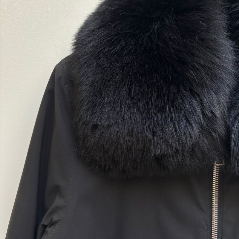 Prada Fur Trim Long Coat