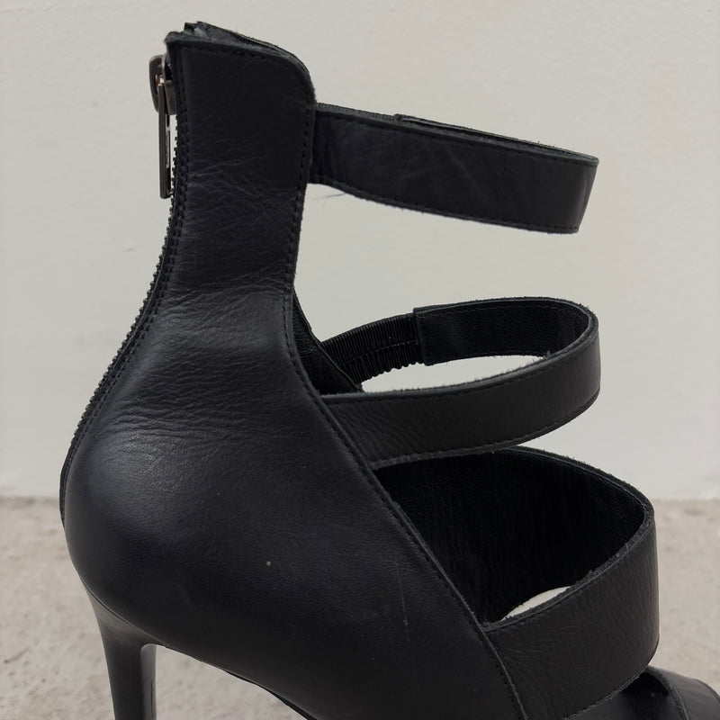 Helmut Lang Strap Leather Sandal Heels