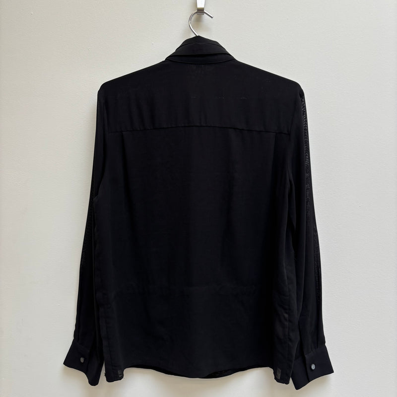 90s Hussein Chalayan Deconstructed Mesh Blouse