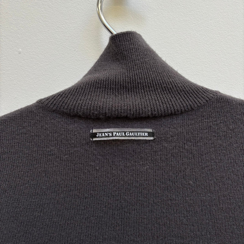 Jean Paul Gaultier Knit Zip Up Turtleneck Sweater