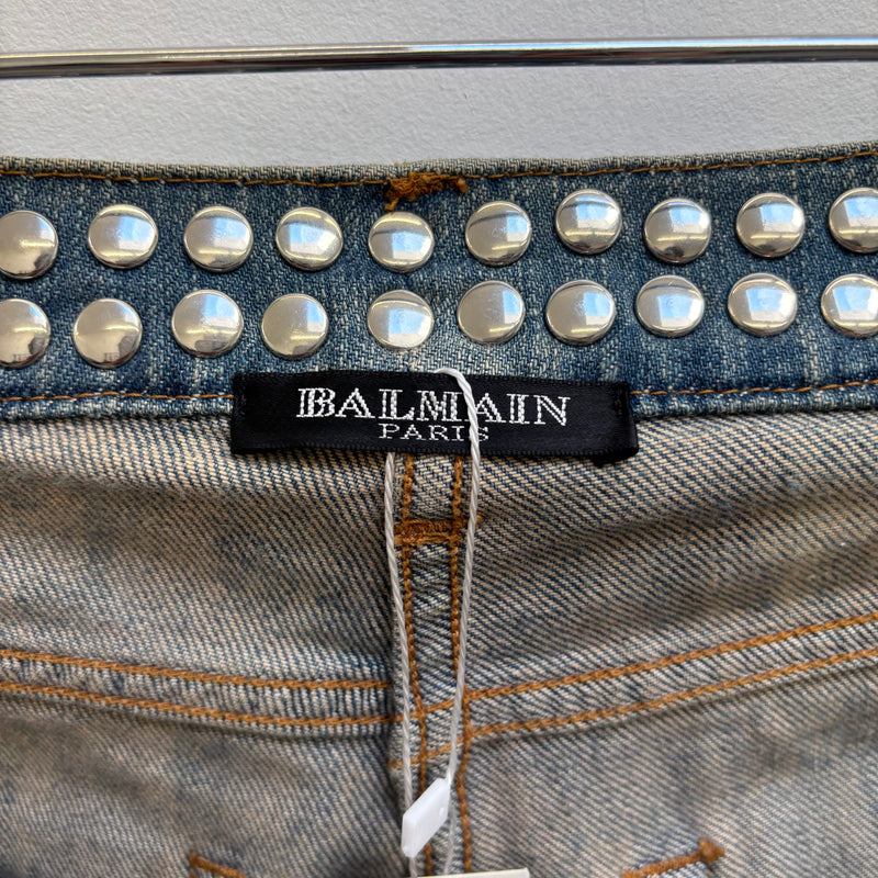 FW11 Balmain Studded Low Rise Skinny Jeans