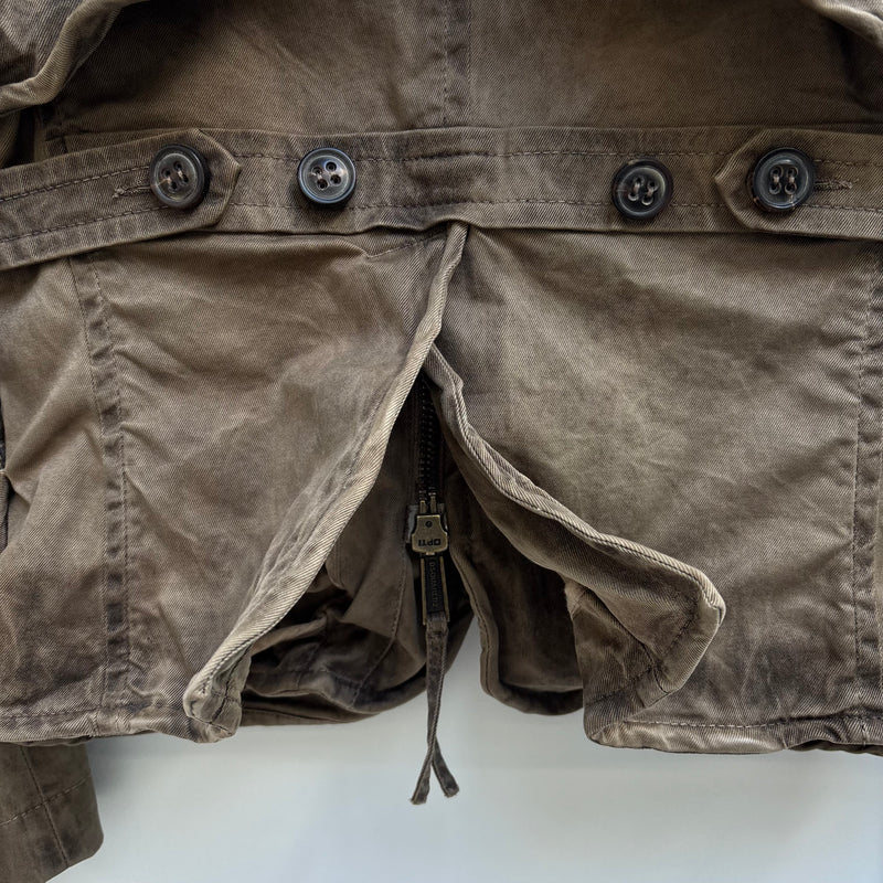 Dsquared2 Brown Waxed Pocketed Military Jacket