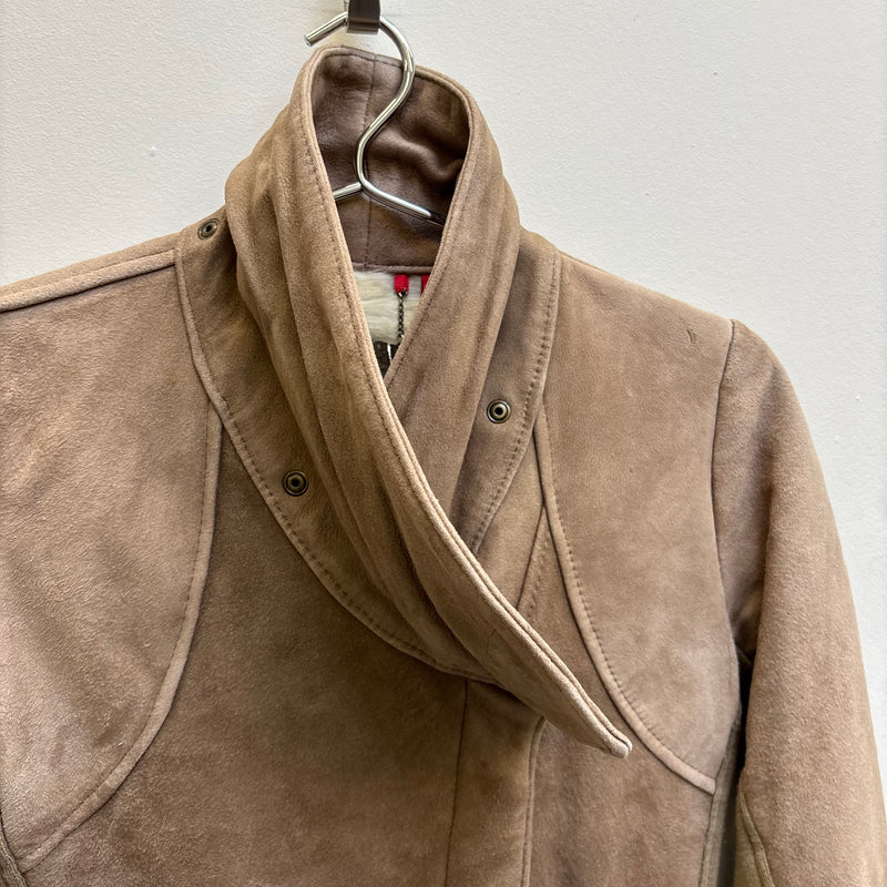 Damir Doma Suede & Fur Beige Moto Jacket