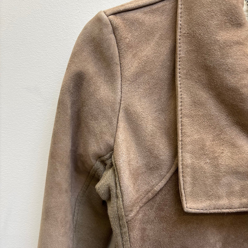 Damir Doma Suede & Fur Beige Moto Jacket