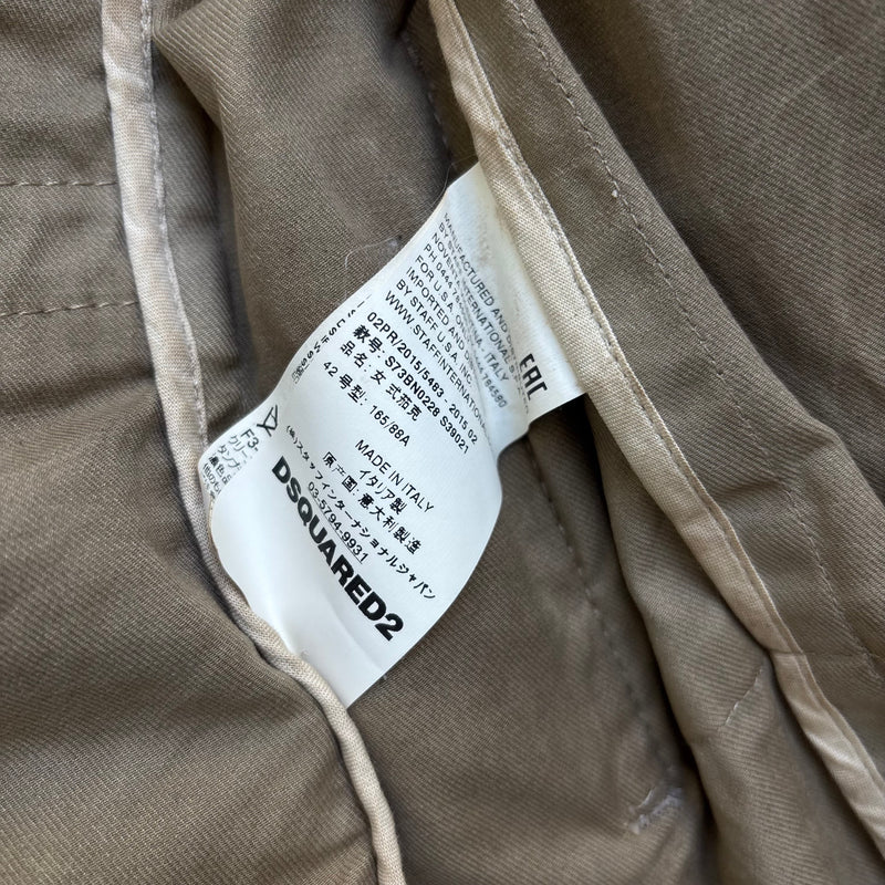 Dsquared2 Brown Waxed Pocketed Military Jacket