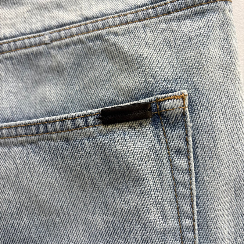 SS21 Yves Saint Laurent Bootleg Light Wash Jeans (altered)