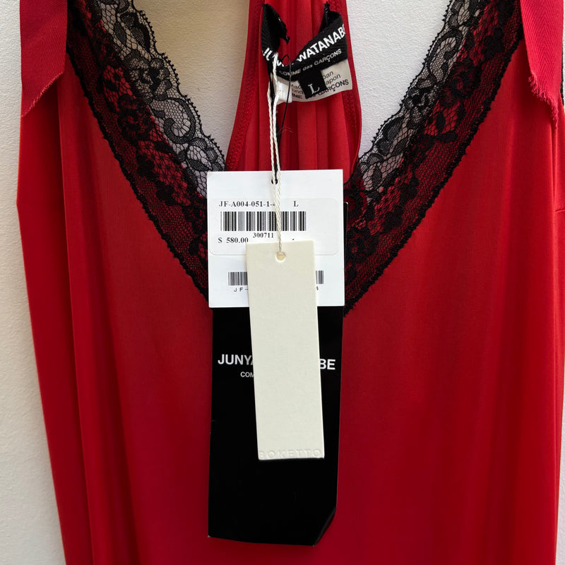 SS20 Junya Watanabe Lace Trim Buckle Strap Slip Dress