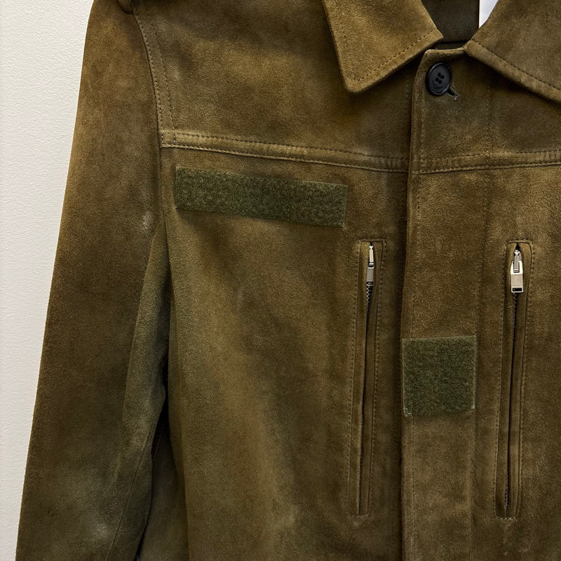 FW16 Yves Saint Laurent Suede Leather Military Jacket