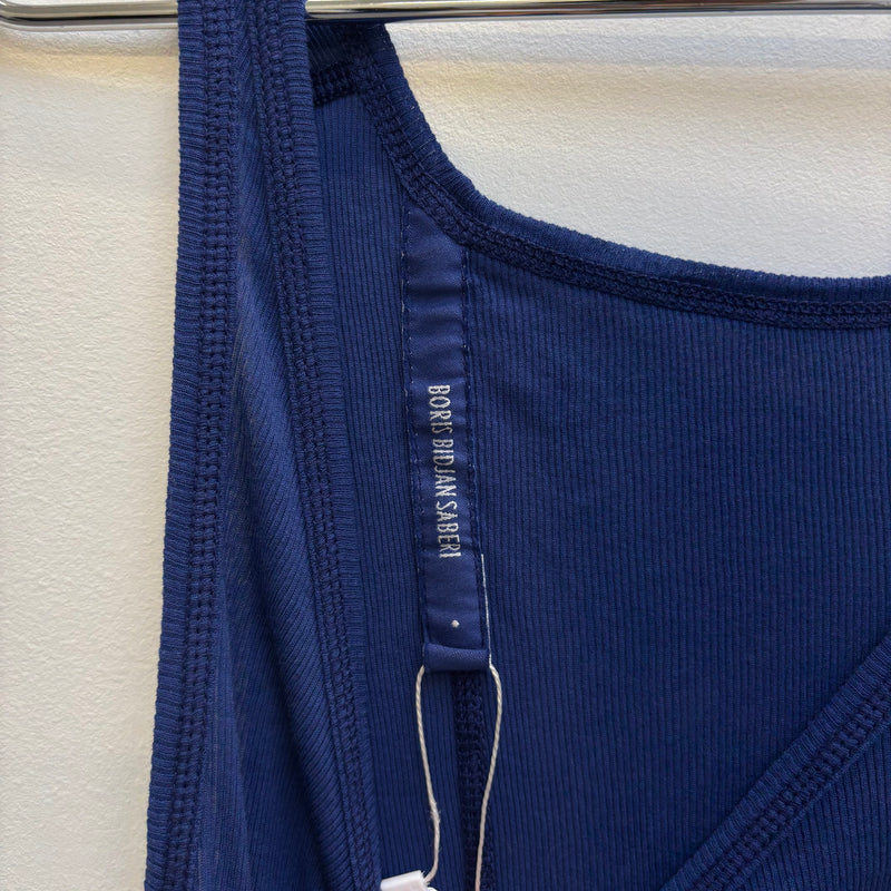 Boris Bidjan Saberi Nuclear Blue Micro Rib Tank Top