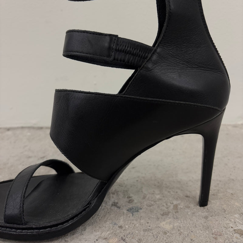 Helmut Lang Strap Leather Sandal Heels