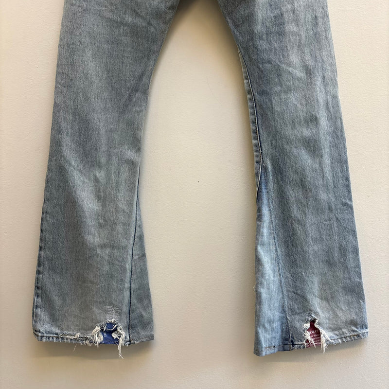 SS21 Yves Saint Laurent Bootleg Light Wash Jeans (altered)