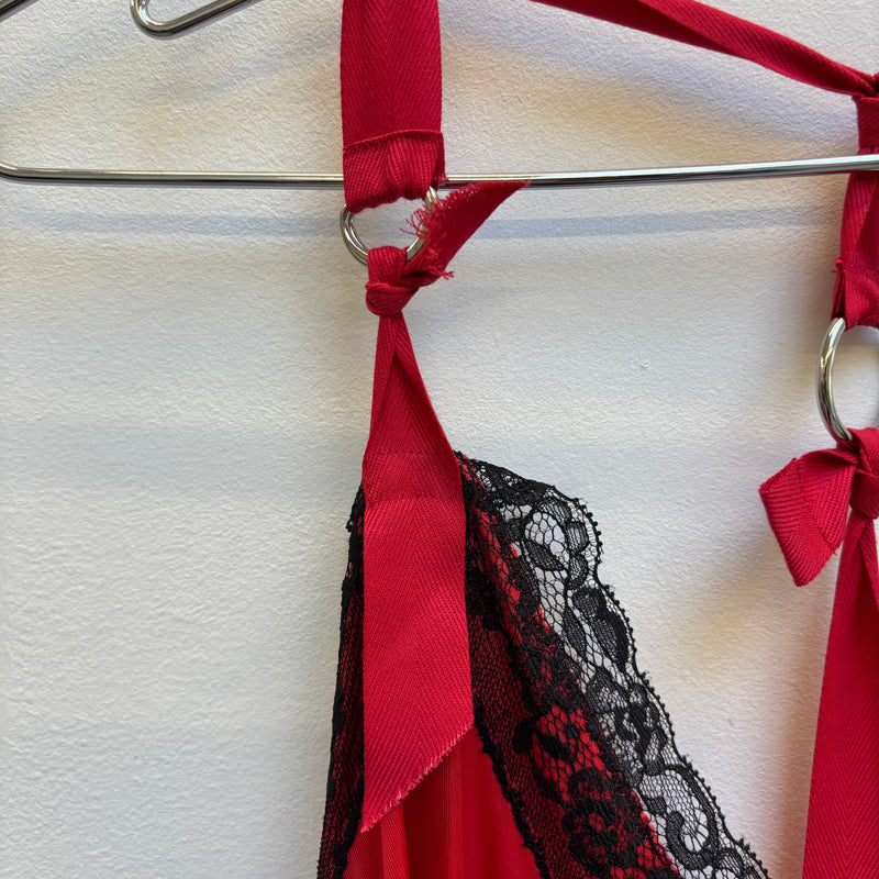 SS20 Junya Watanabe Lace Trim Buckle Strap Slip Dress