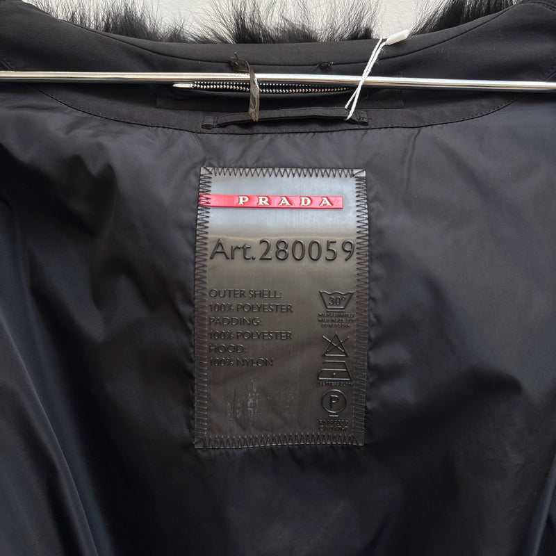 Prada Fur Trim Long Coat