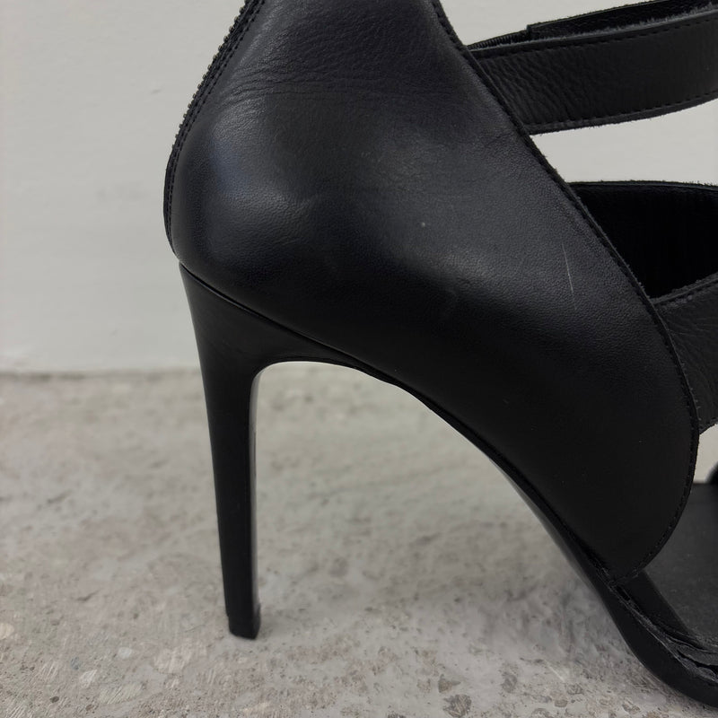 Helmut Lang Strap Leather Sandal Heels