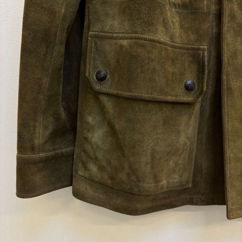FW16 Yves Saint Laurent Suede Leather Military Jacket