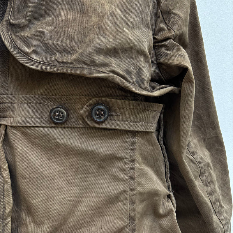 Dsquared2 Brown Waxed Pocketed Military Jacket