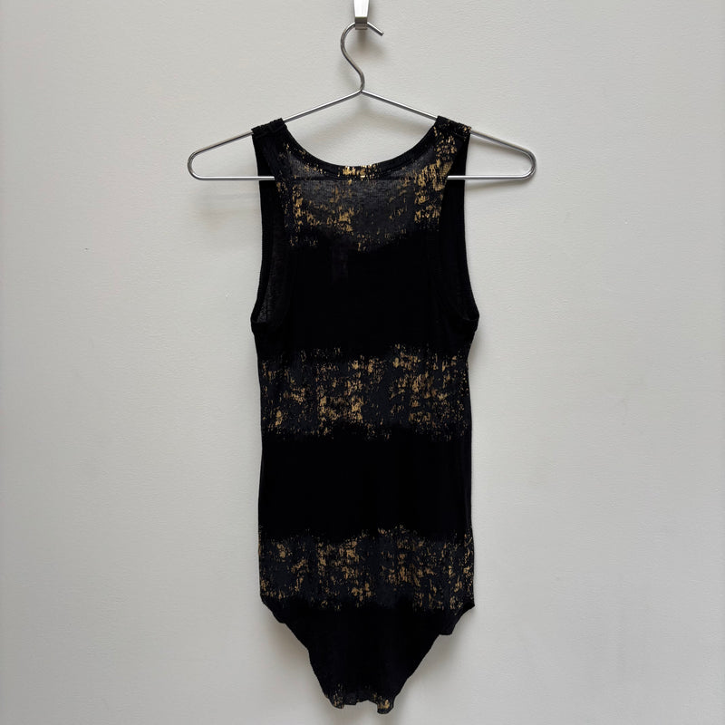 Haider Ackermann Gold Ribbed Tank Top