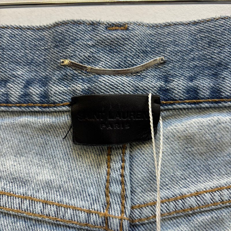 SS21 Yves Saint Laurent Bootleg Light Wash Jeans (altered)
