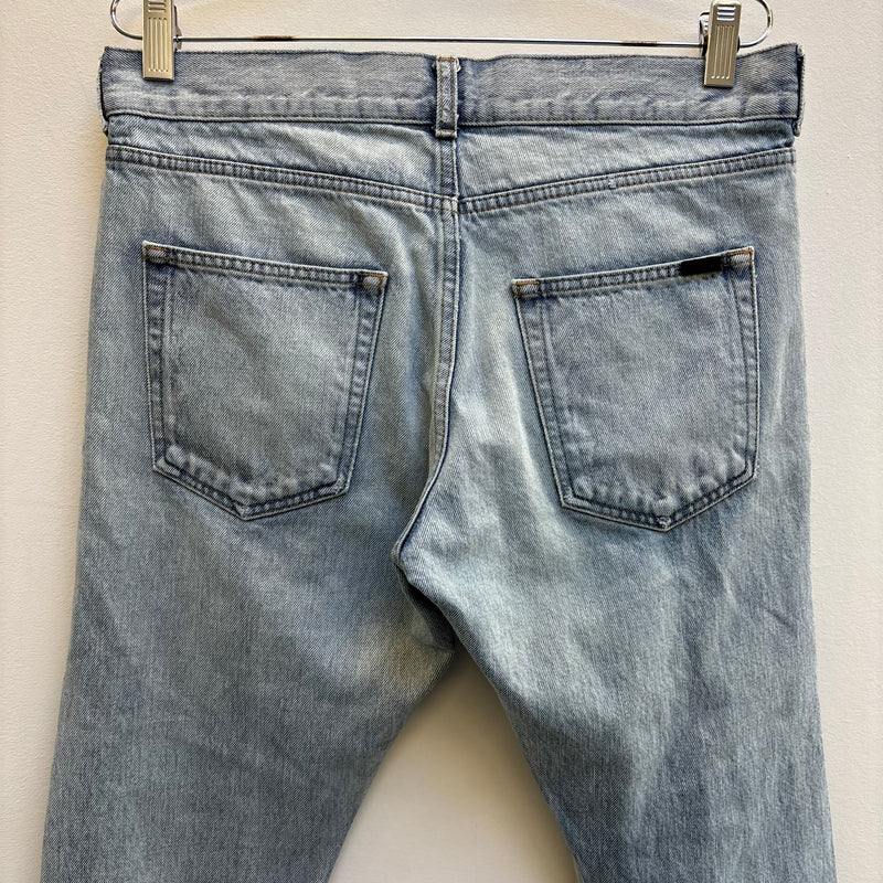 SS21 Yves Saint Laurent Bootleg Light Wash Jeans (altered)