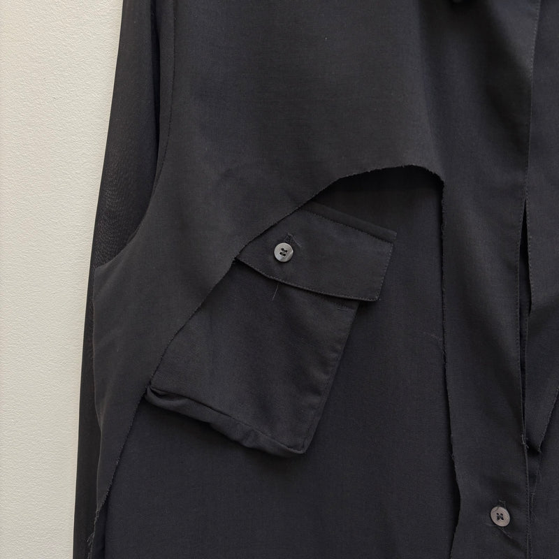 90s Hussein Chalayan Deconstructed Mesh Blouse