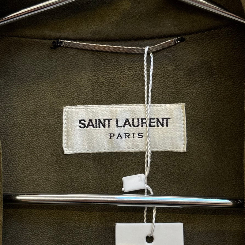 FW16 Yves Saint Laurent Suede Leather Military Jacket