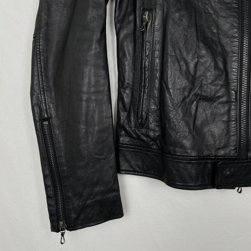 00s Shellac Leather Zip Jacket