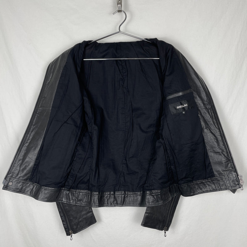 00s Shellac Leather Zip Jacket