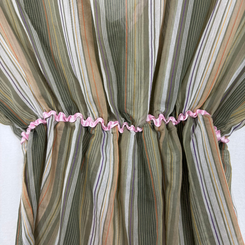 00s Miss Sixty Sheer Striped Tie Front Top
